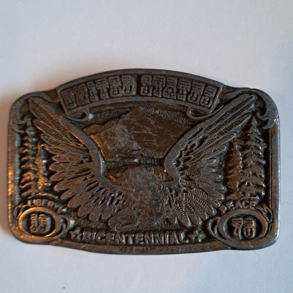 Vintage‎ Bicentennial Bald Eagle Belt Buckle CDC Metalworks 1975